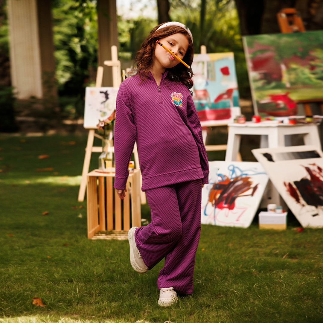 Girls Jacquard 2 Piece BETTER DAYS-Purple