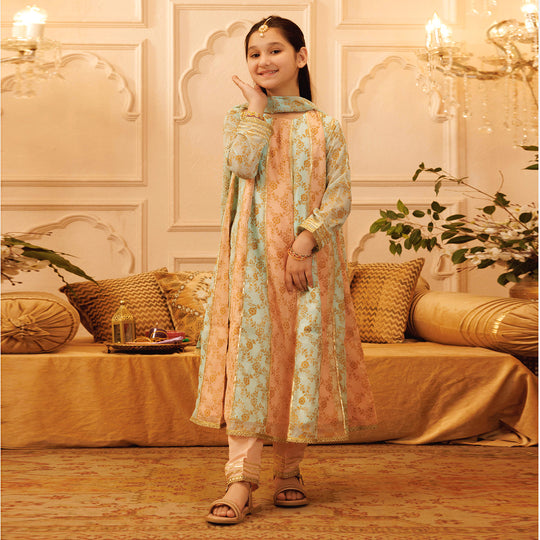 Girls Chiffon 3PCs Suit MAH-Peaker-Multi