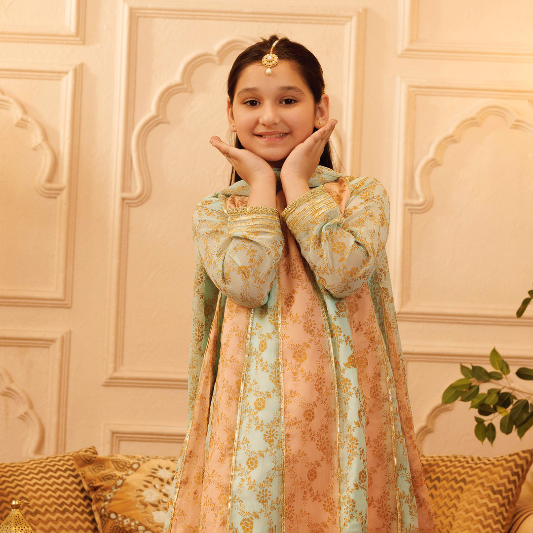 Girls Chiffon 3PCs Suit MAH-Peaker-Multi