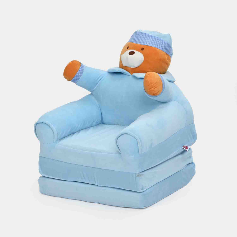 Adorable Kids Foldable Sofa Seat - 18M+ | 547-Blue/Brown