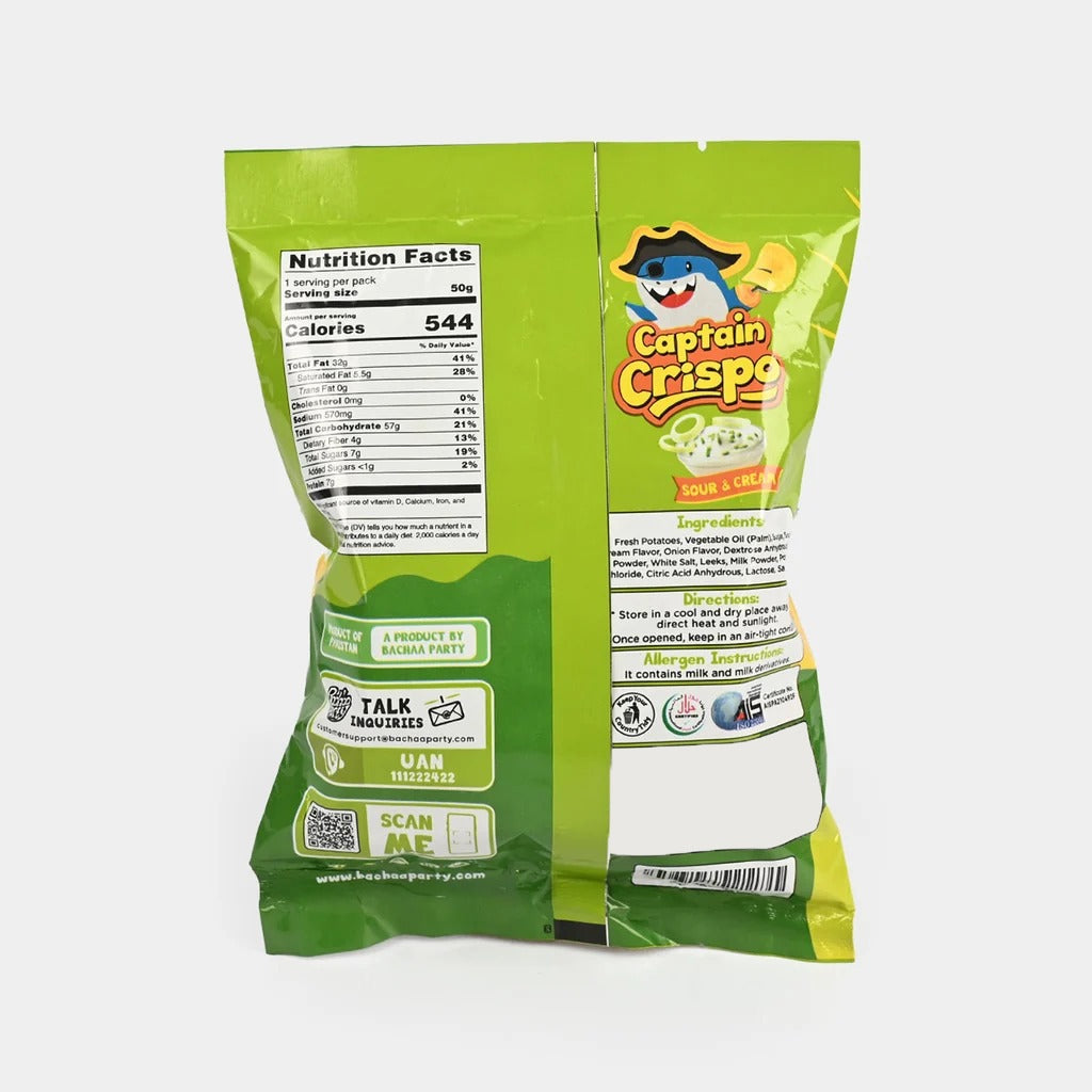 Bp Captain Crispo Crinkles Chips | Sour & Cream | 50G
