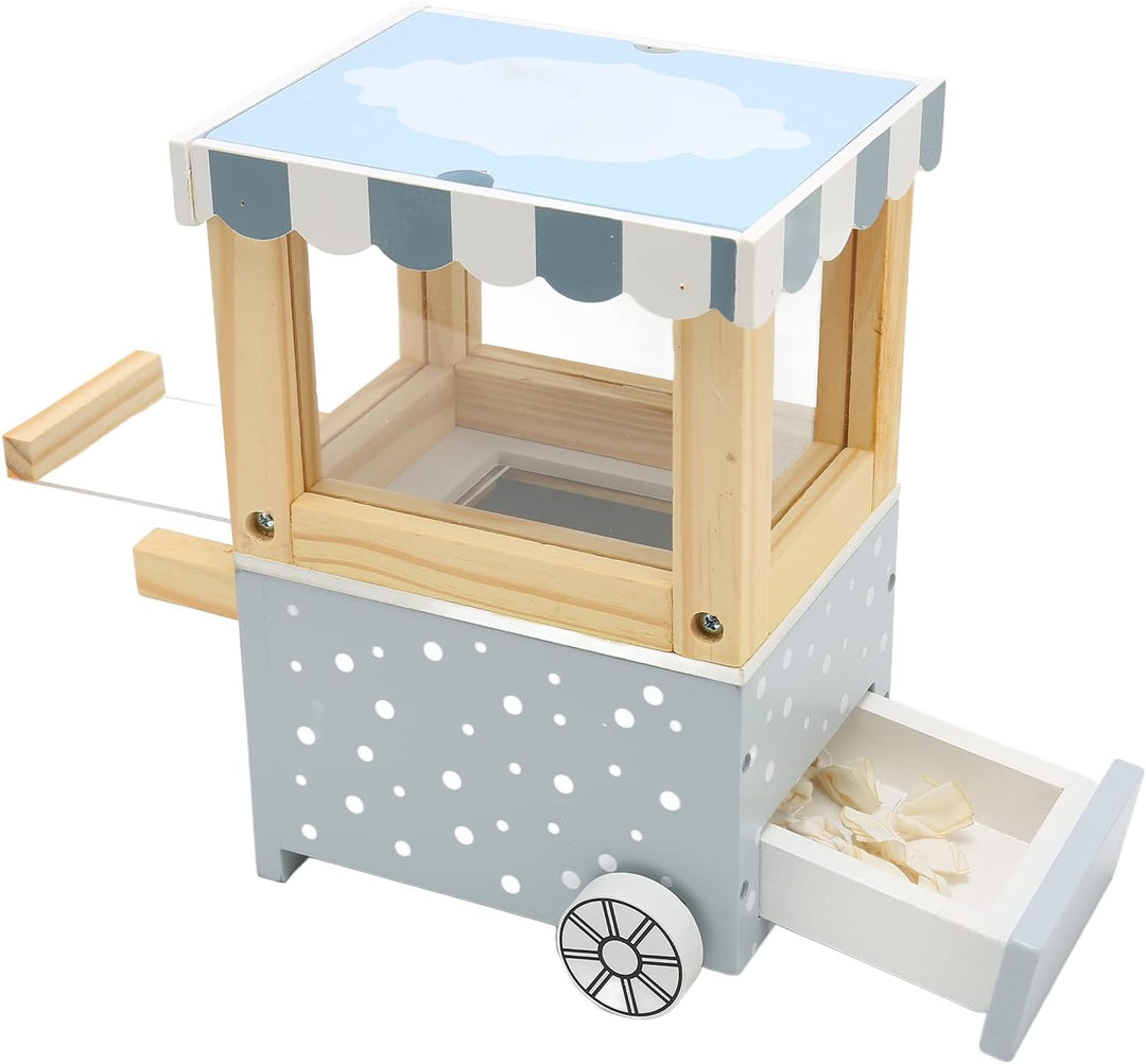 Wooden Popcorn Cart Pretend Play Set For Kids