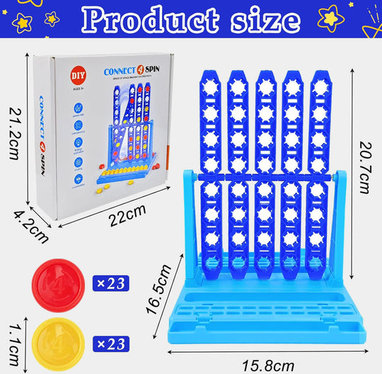 DIY Connect 4 Spin Board Game Kids Battle Strategy Game