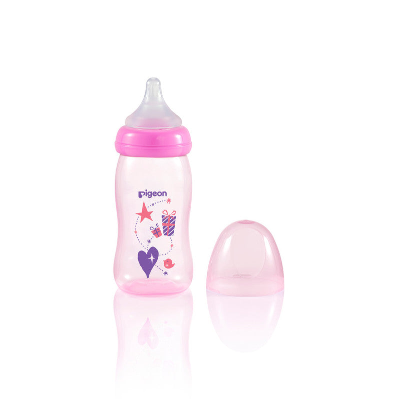 PIGEON CLEAR PP BOTTLE 240ML PINK