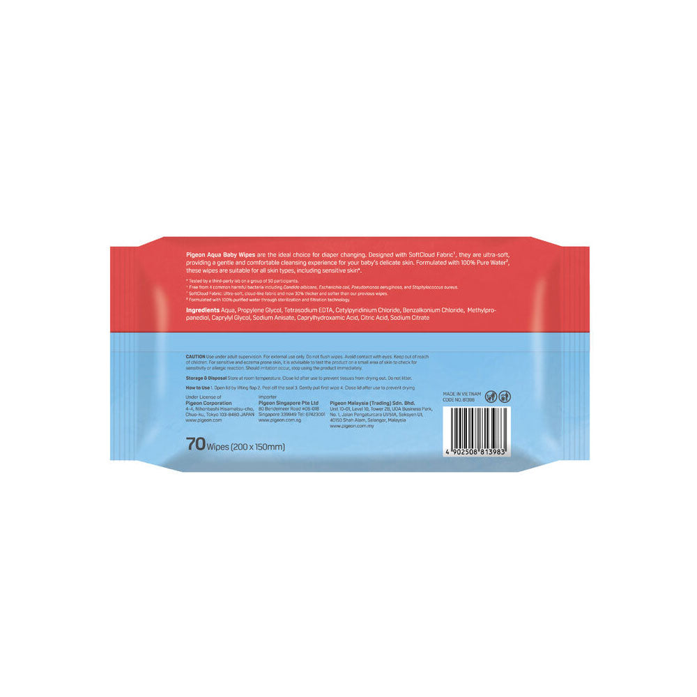 AQUA BABY WIPES 70S FLIPTOP