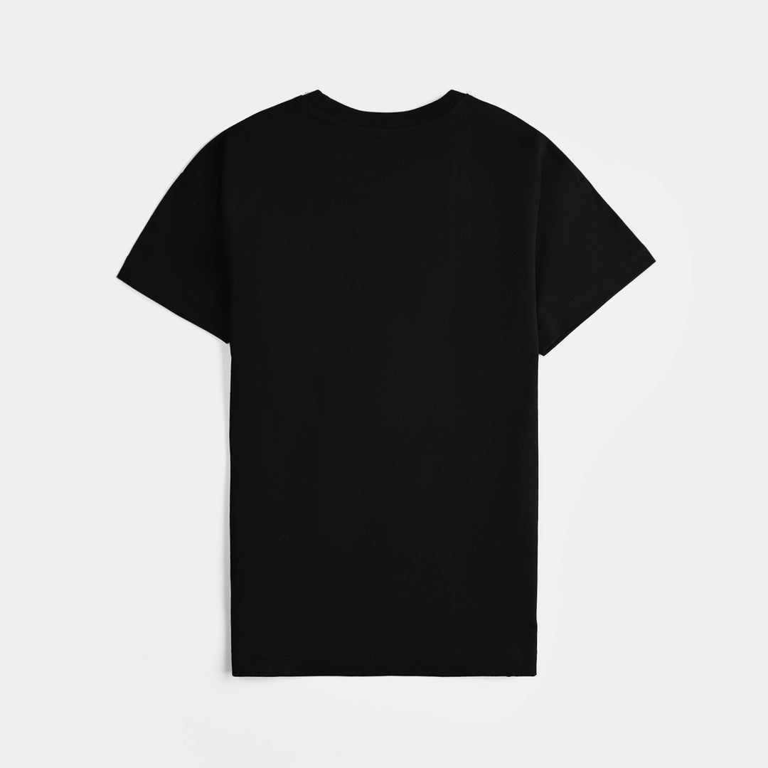Boys Cotton Jersey T-Shirt H/S-Jet Black
