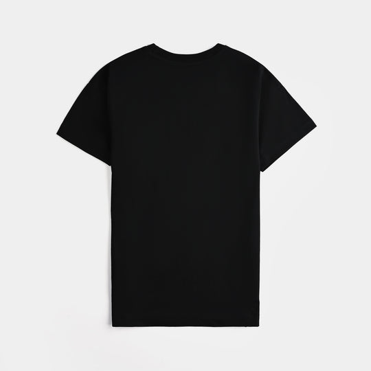 Boys Cotton Jersey T-Shirt H/S-Jet Black