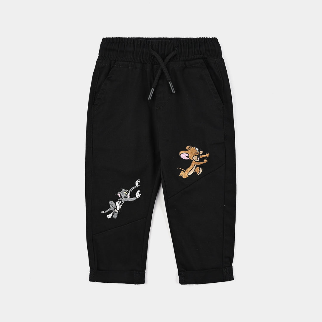Infant Boys Cotton Twill Pants - Black