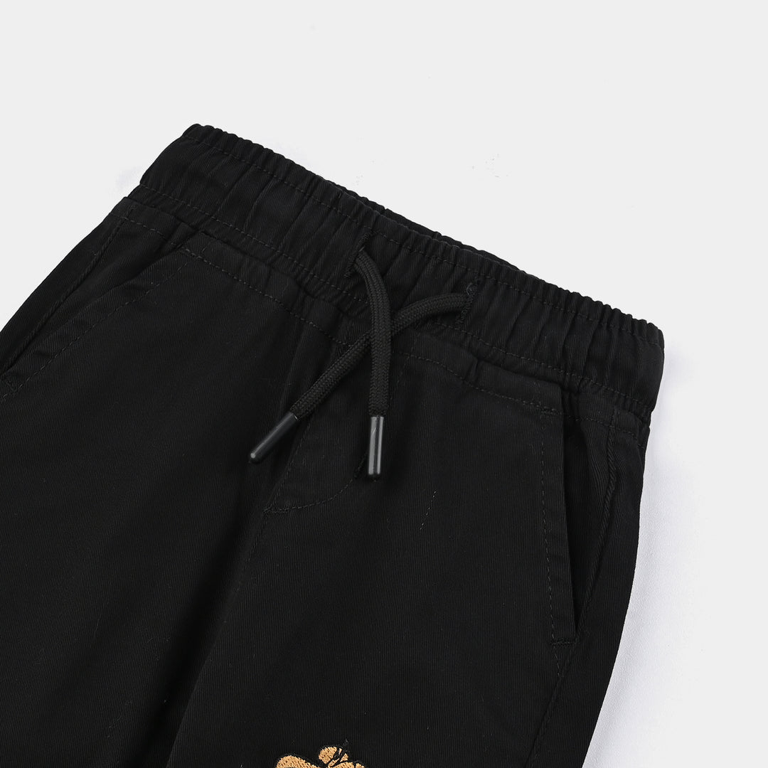 Infant Boys Cotton Twill Pants - Black