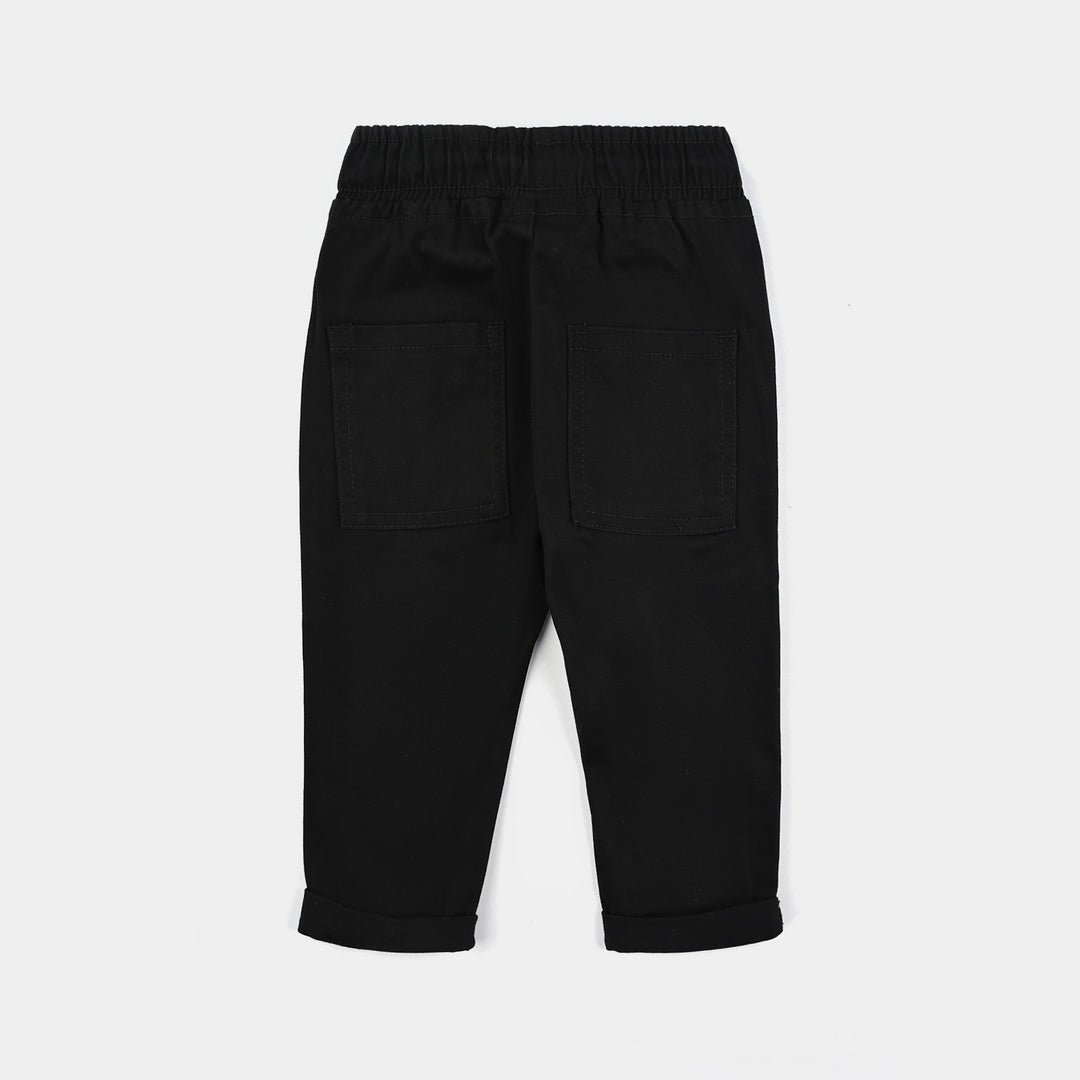 Infant Boys Cotton Twill Pants - Black