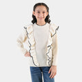 Girls Acrylic Sweater - Twirl - Off White