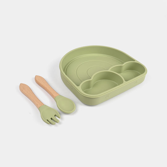 Baby Silicone Plate with Spoon & Fork