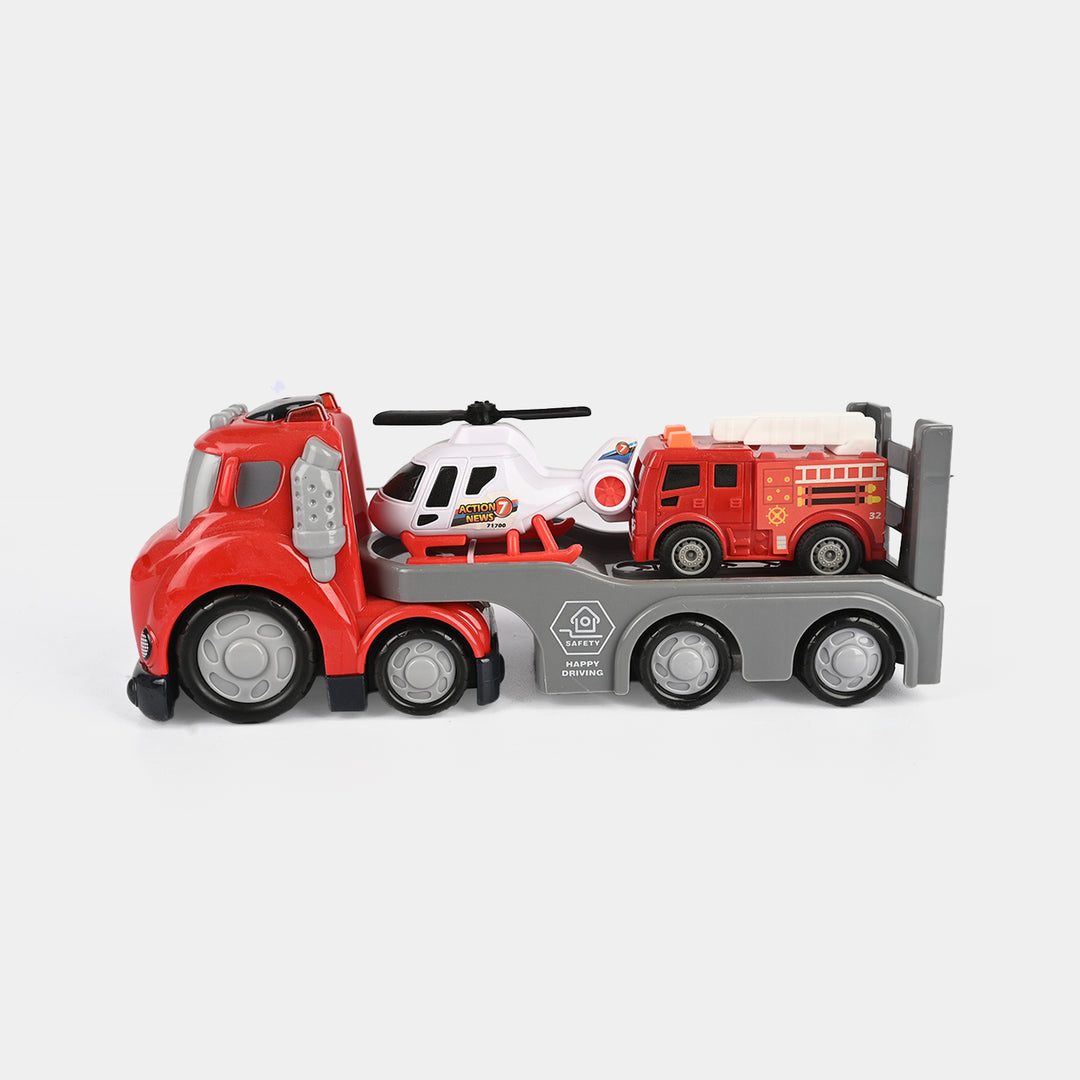 Kids' Interactive Police Rescue Truck – Friction Powered with Realistic Lights & Sound