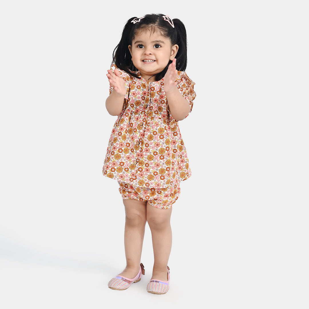 Infant Girls Cotton Poplin 2 PC Garden Oasis-Multi