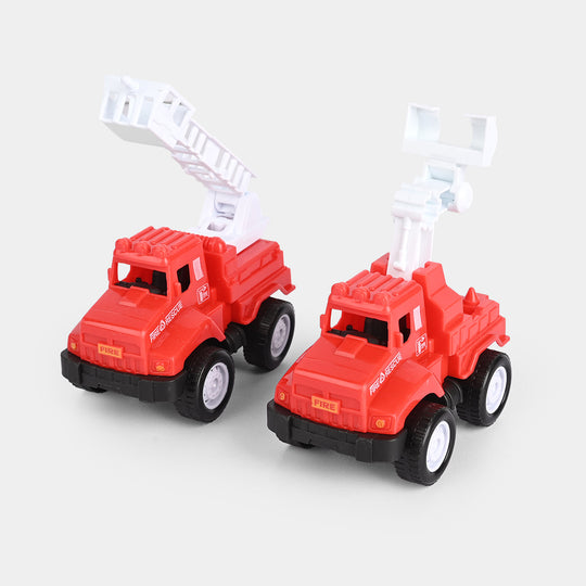 Mini Fire Rescue Truck Toy Set – 4-Piece Red Emergency Vehicle Collection