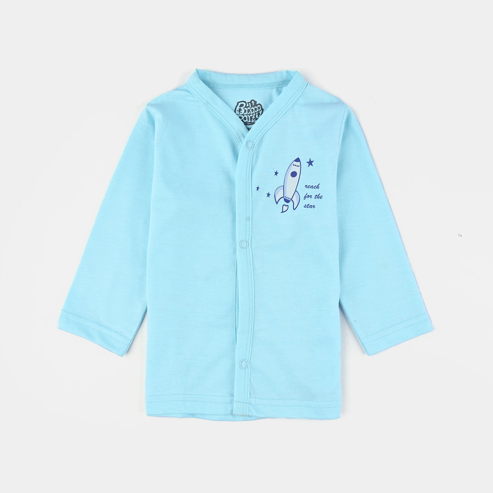 Infant Baby Poly Cotton Night Suit-Light Blue