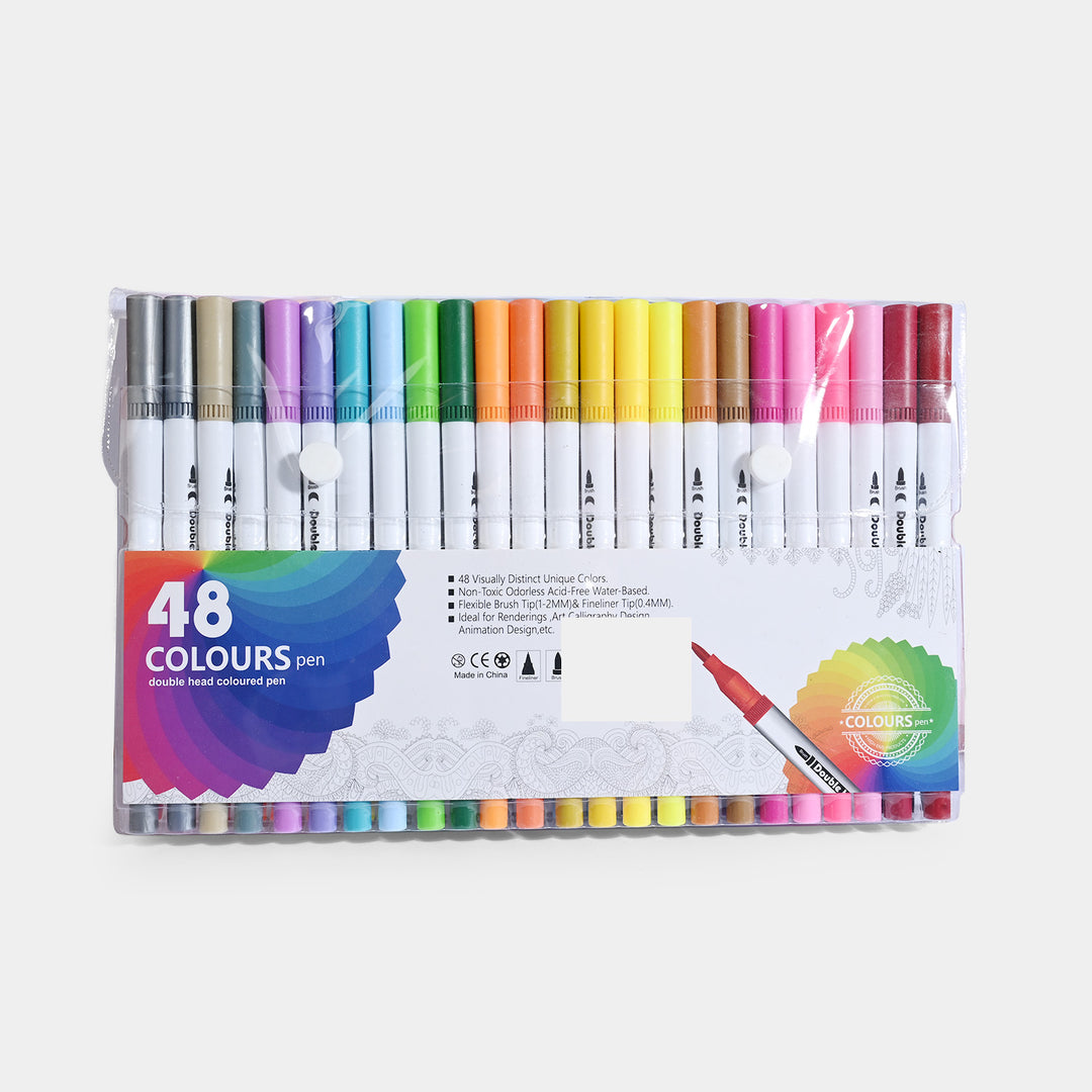 48 Colours Double-Head Coloured Pen Set