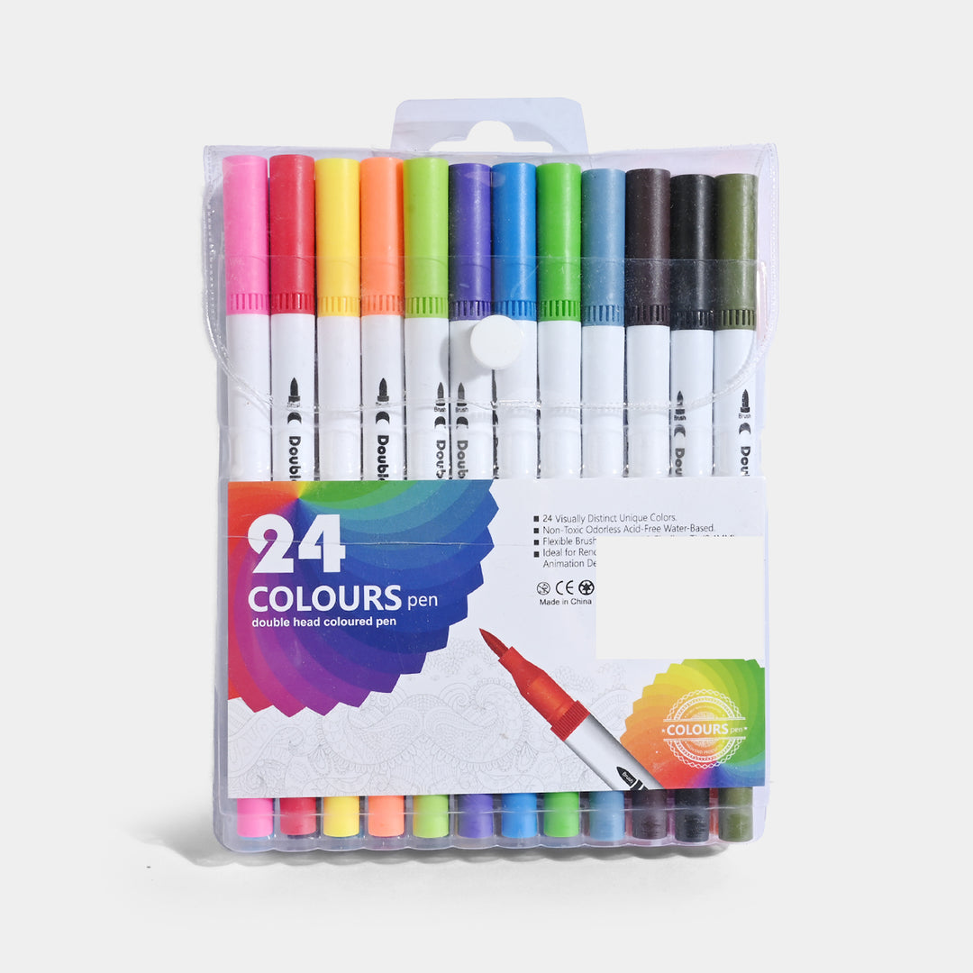 24 Colours Double-Head Coloured Pen Set