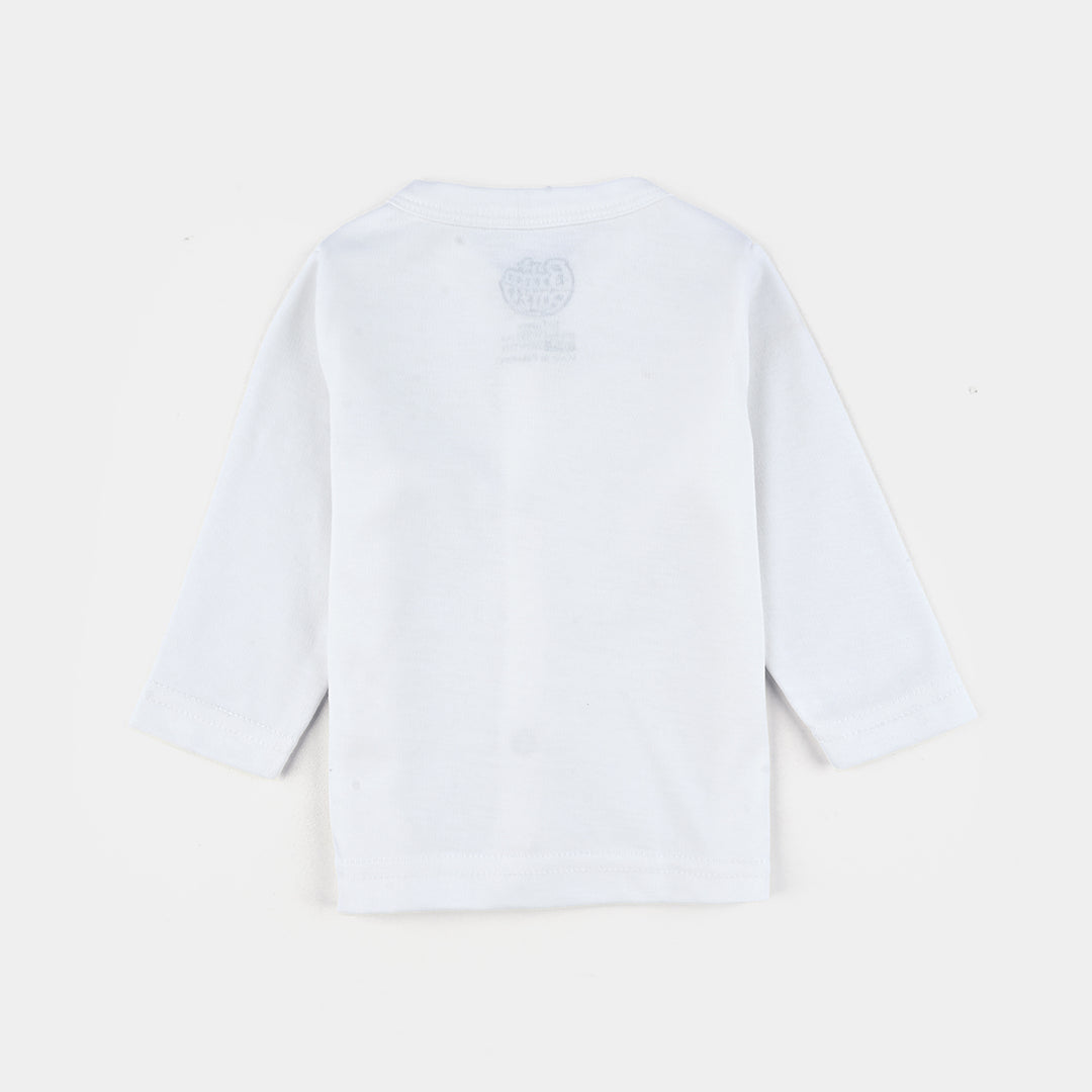 Infant Baby Poly Cotton Night Suit - Off White