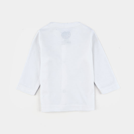 Infant Baby Poly Cotton Night Suit - Off White