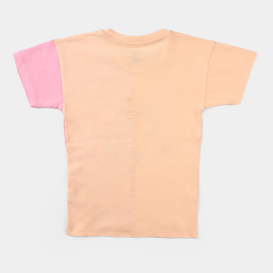 Girls Slub Jersey T-Shirt H/S Character- Dual Tone