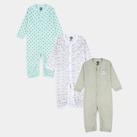 Infant Unisex Cotton Romper Set (Pack of 3)