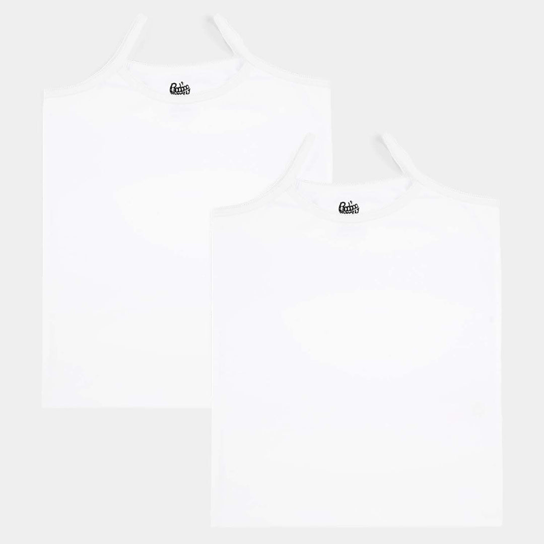 Girls Cotton Jersey Cami Pack of 2 (Basic) - White