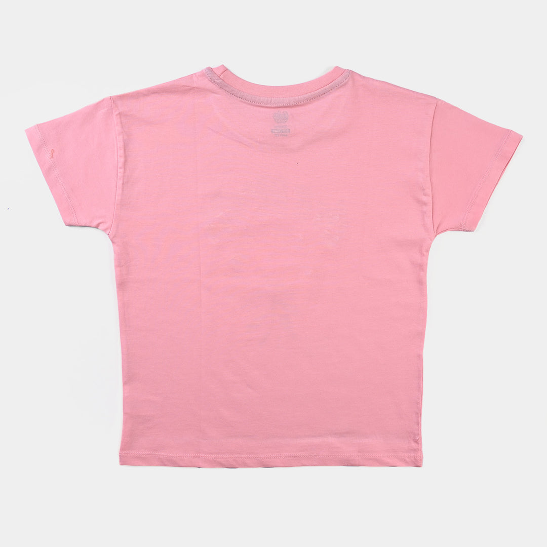 Girls Slub Jersey T-Shirt H/S Lets Bloom-C. Pink