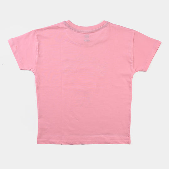 Girls Slub Jersey T-Shirt H/S Lets Bloom-C. Pink