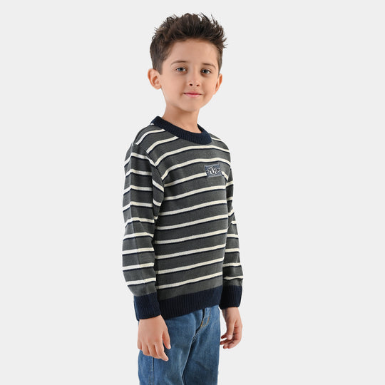 Boys Acrylic Sweater - Epic Fun - Navy & Grey