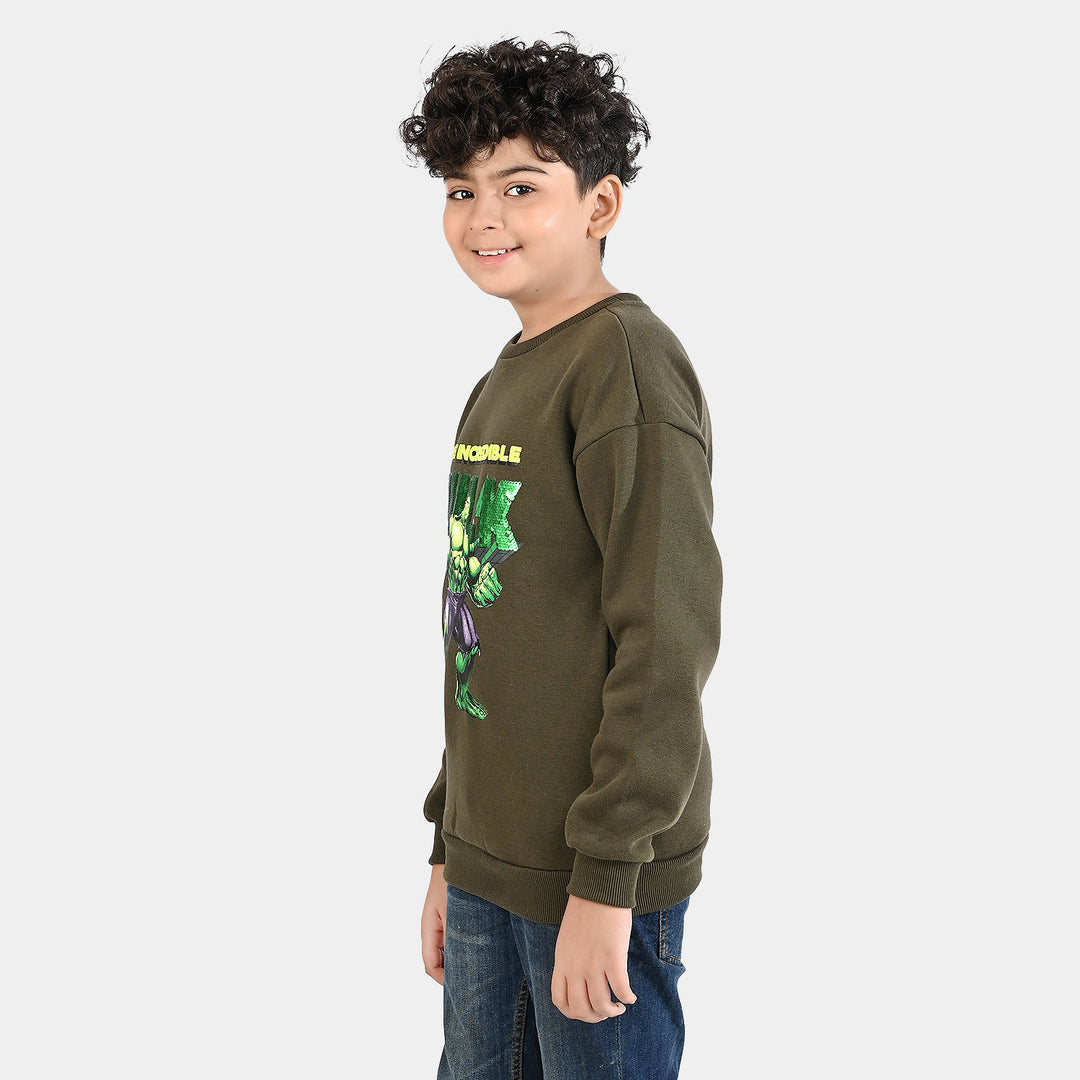 Boys Fleece Sweatshirt (Character) - Olive