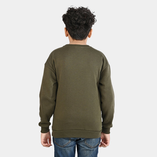 Boys Fleece Sweatshirt (Character) - Olive