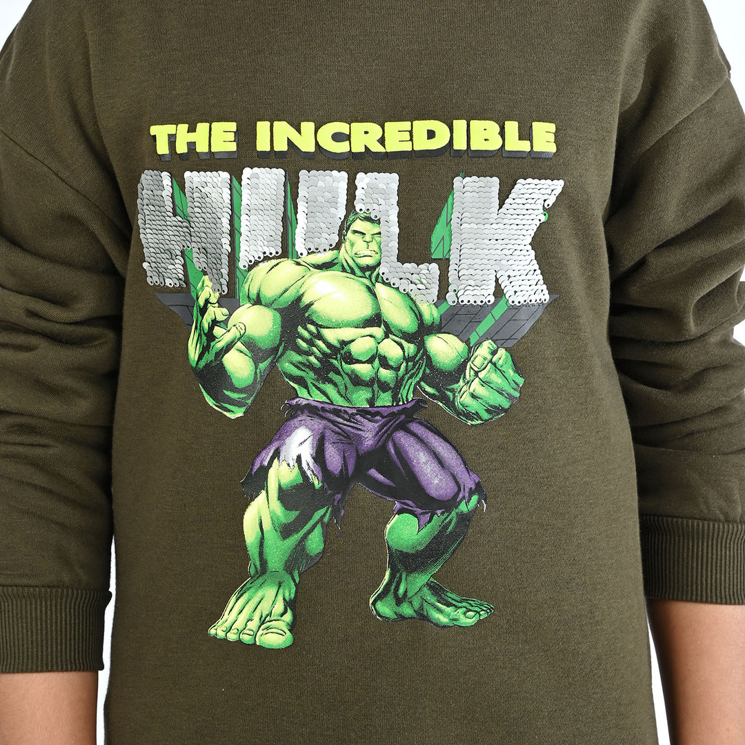 Boys Fleece Sweatshirt (Character) - Olive