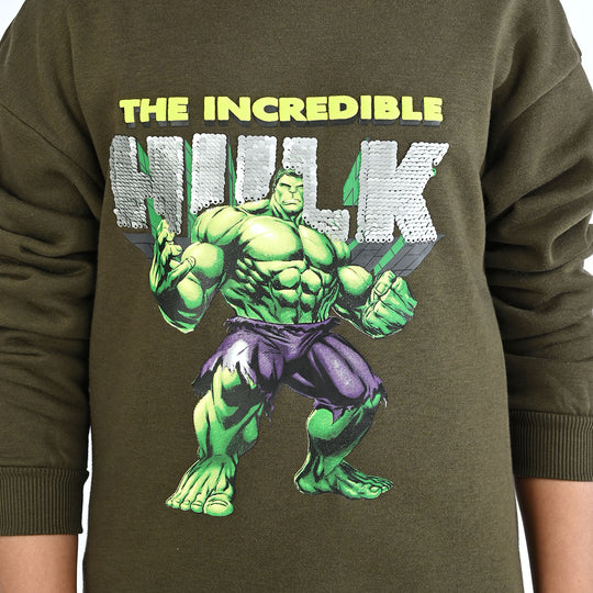 Boys Fleece Sweatshirt (Character) - Olive