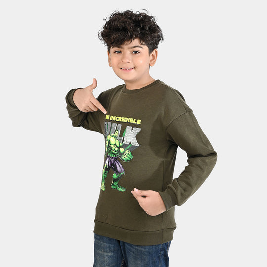 Boys Fleece Sweatshirt (Character) - Olive