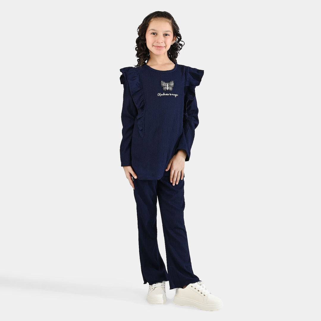 Girls Poly Crinkle 2 Piece KINDNESS IS MAGIC-Blue
