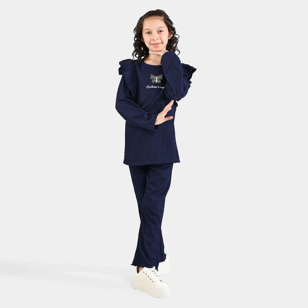 Girls Poly Crinkle 2 Piece KINDNESS IS MAGIC-Blue