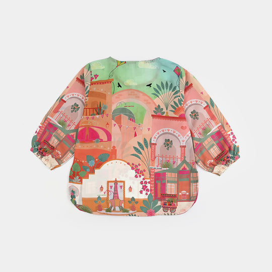 Girls Poly Net Casual Top - Multi