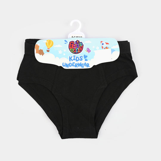 Boys Cotton Jersey Basic Brief Pack of 2 - Black