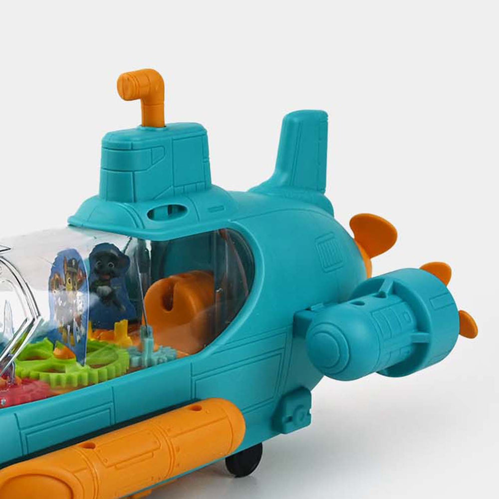 Kids Electric Transparent Gear Submarine Toy