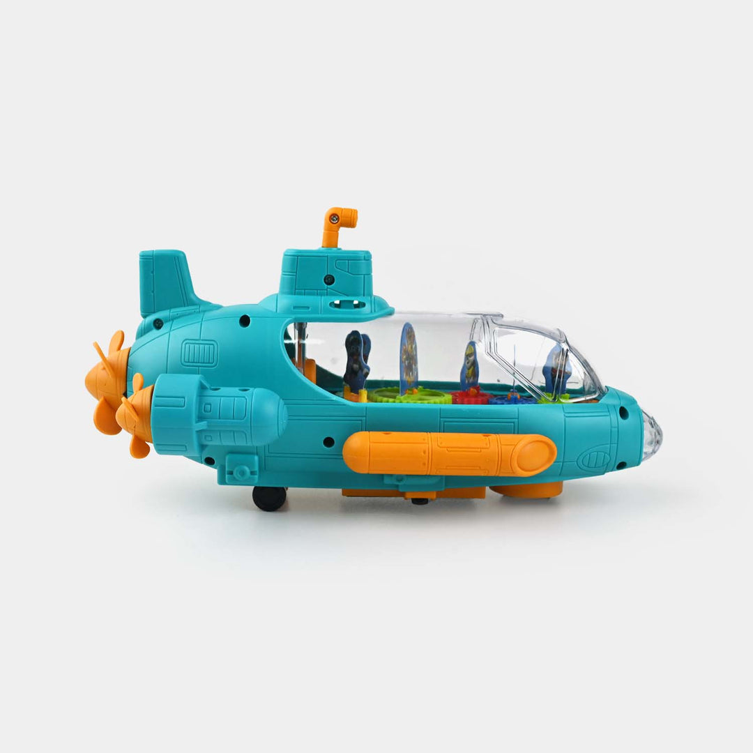 Kids Electric Transparent Gear Submarine Toy