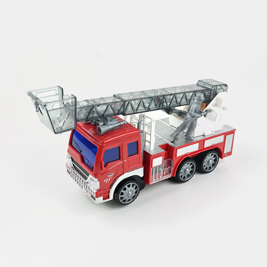 Fire Truck with Firefighter Figure | Light, Sound & 360° Action