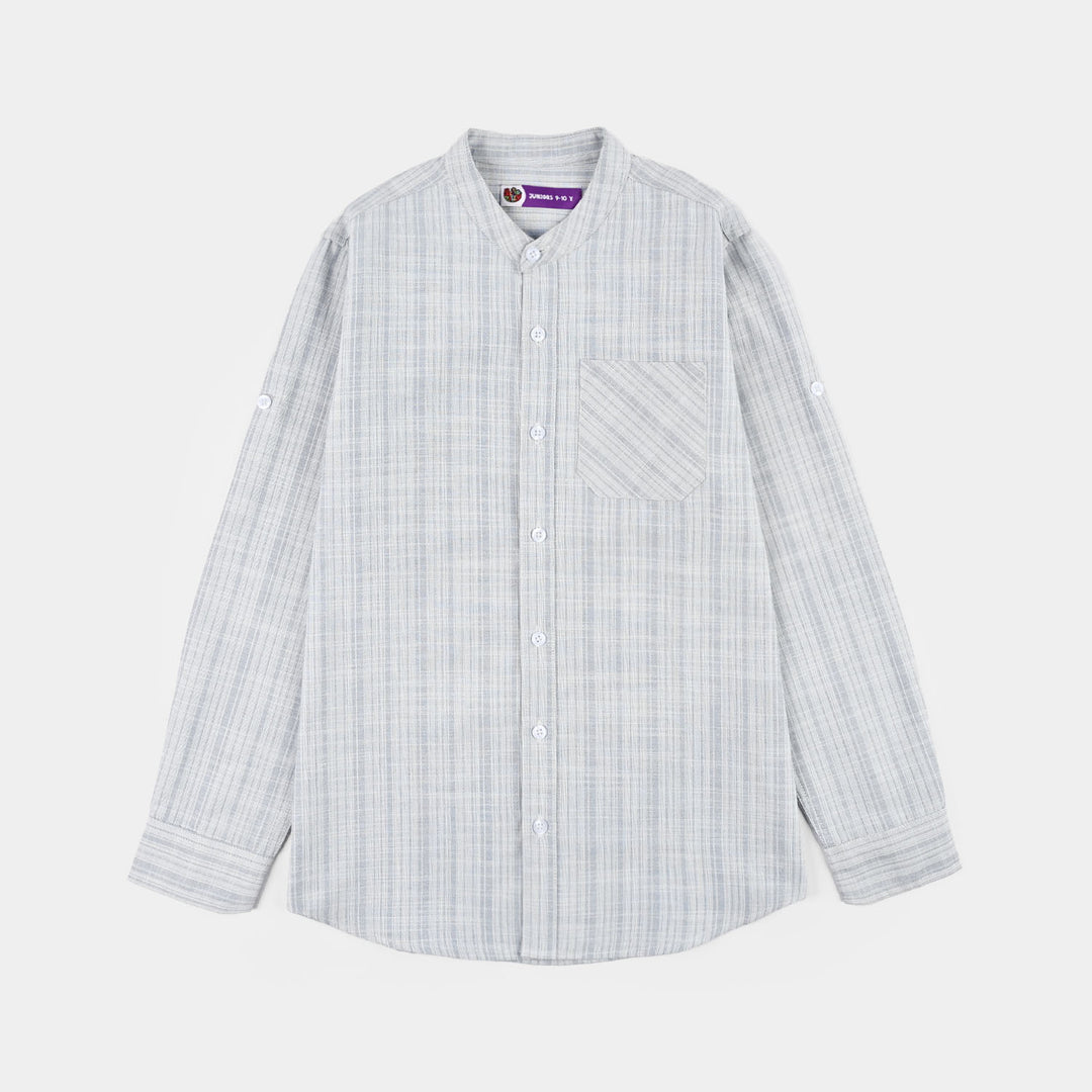 Boys Yarn Dyed Shirt (Rebel) - Light Blue