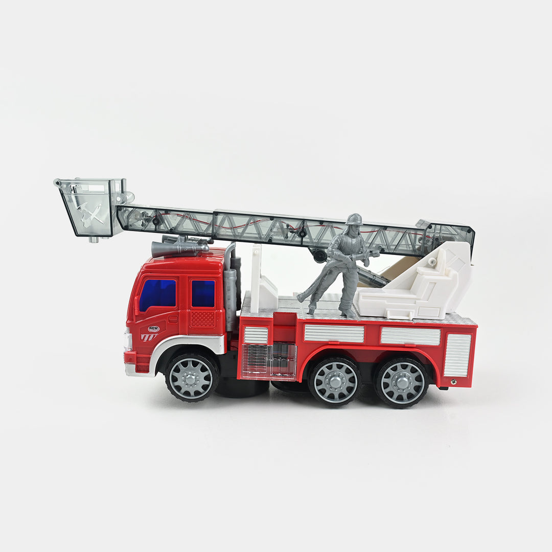 Fire Truck with Firefighter Figure | Light, Sound & 360° Action