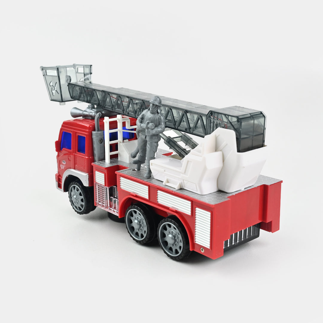 Fire Truck with Firefighter Figure | Light, Sound & 360° Action
