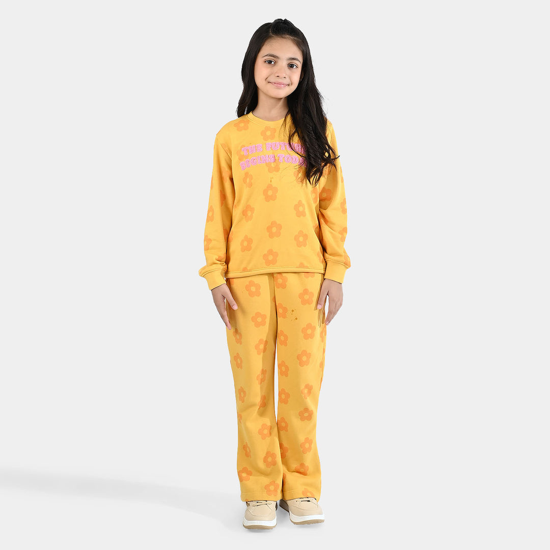 Girls Jersey/Terry 2 Piece Suit - Yellow