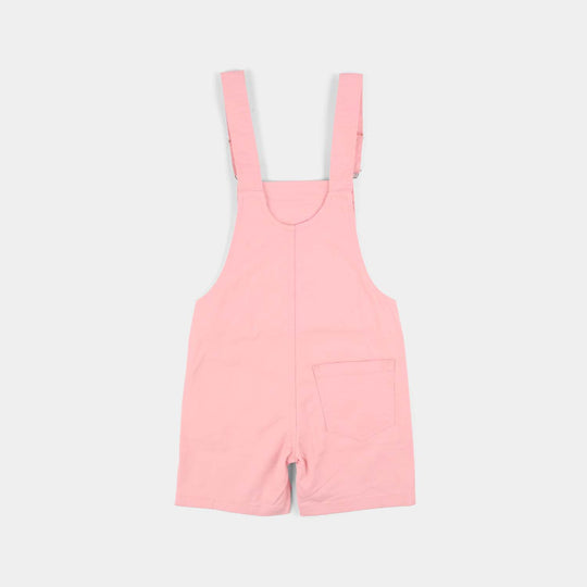 Girls Cotton Twill Overall (Petals) - Pink