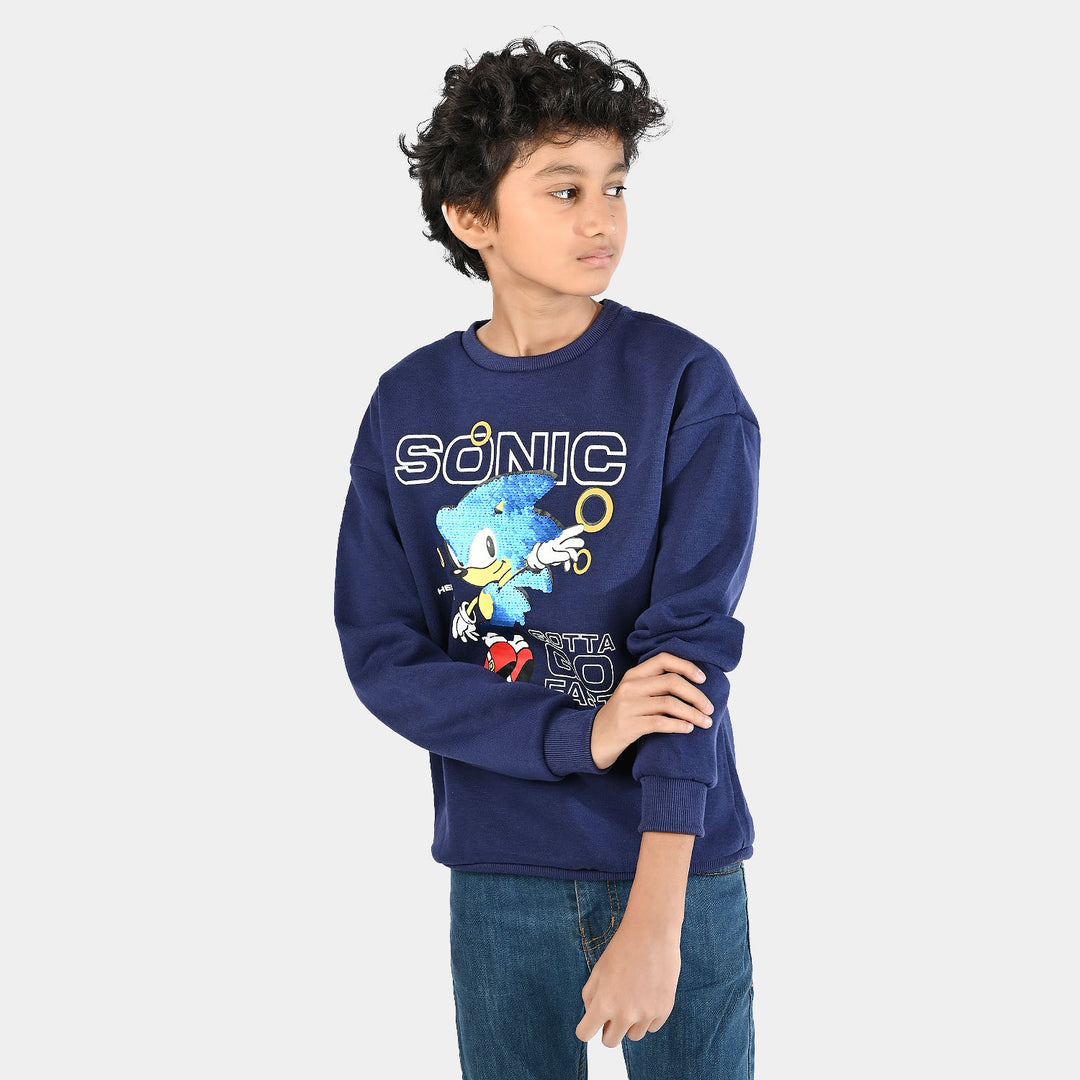 Boys Fleece Sweatshirt Character - Navy Blue