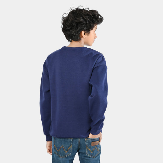 Boys Fleece Sweatshirt Character - Navy Blue