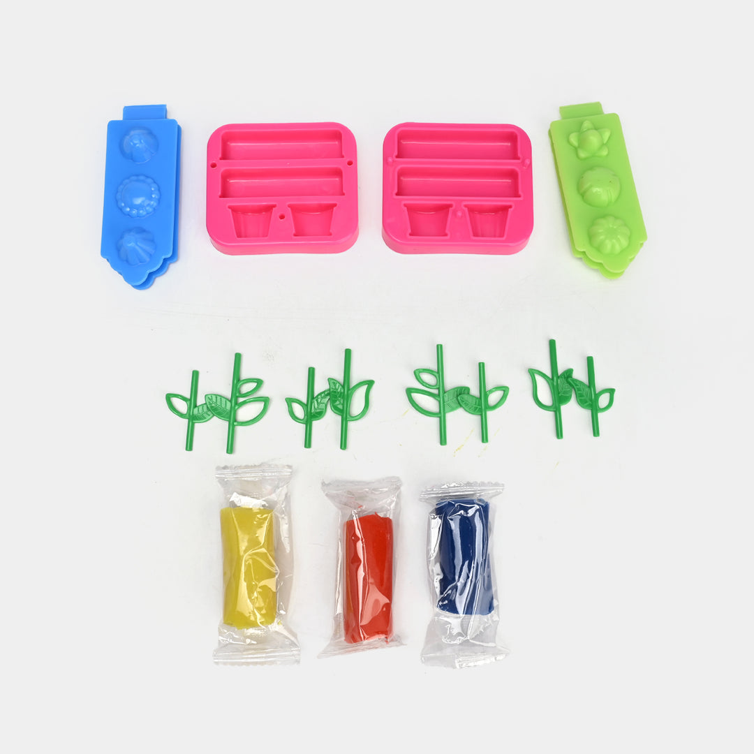 Flower Fun Dough Play Set For Kids